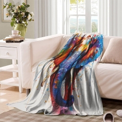 Éléphant Plaid en Polaire Imprimé 3D Couverture Douce Confortable pour Canapé Lit Bureau