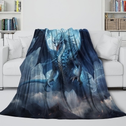 occidental Dragón Manta de Forro Polar Impresa en 3D Suave y Acogedora para Sofá Cama Oficina