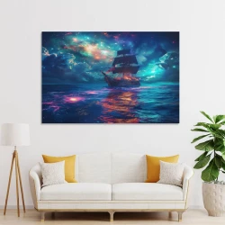 Voilier Peinture sur toile sans cadre, impressions posters art mural pour déco maison chambre bureau