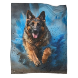 Berger allemand Chien Plaid en Polaire Imprimé 3D Couverture Douce Confortable pour Canapé Lit Bureau