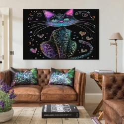 Chat Peinture sur toile sans cadre, impressions posters art mural pour déco maison chambre bureau