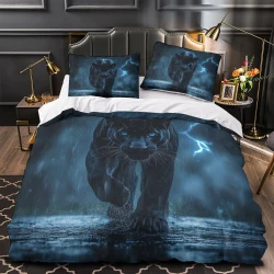 Pantera negra Funda Nórdica Impresa en 3D Suave 3 Piezas Ropa de Cama para Niños Niñas