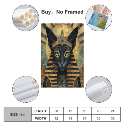 Egyptian Chat Peinture sur toile sans cadre, impressions posters art mural pour déco maison chambre bureau