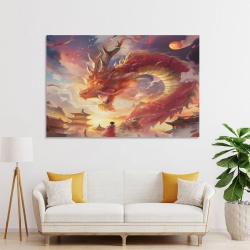 Dragon Peinture sur toile sans cadre, impressions posters art mural pour déco maison chambre bureau