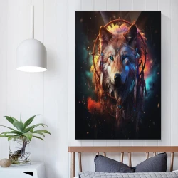 Loup Peinture sur toile sans cadre, impressions posters art mural pour déco maison chambre bureau
