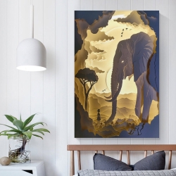 Éléphant Peinture sur toile sans cadre, impressions posters art mural pour déco maison chambre bureau