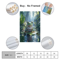 Grenouille Peinture sur toile sans cadre, impressions posters art mural pour déco maison chambre bureau