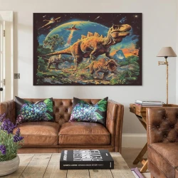 Dinosaure Peinture sur toile sans cadre, impressions posters art mural pour déco maison chambre bureau