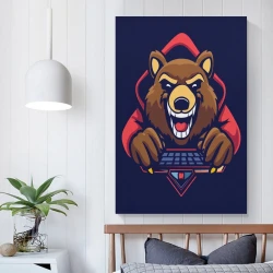 Ours brun Peinture sur toile sans cadre, impressions posters art mural pour déco maison chambre bureau