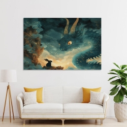 Dragon Peinture sur toile sans cadre, impressions posters art mural pour déco maison chambre bureau