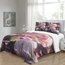 Tueur de démons: Demon Slayer Housse de Couette Imprimée 3D Douce 3 Pièces Literie Garçons Filles