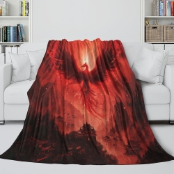 Phénix Plaid en Polaire Imprimé 3D Couverture Douce Confortable pour Canapé Lit Bureau