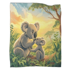 Koala Plaid en Polaire Imprimé 3D Couverture Douce Confortable pour Canapé Lit Bureau