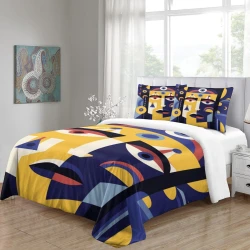 Art abstrait Housse de Couette Imprimée 3D Douce 3 Pièces Literie Garçons Filles