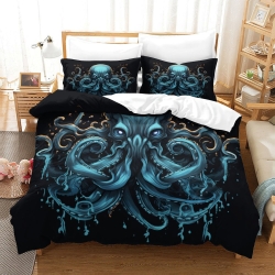 Mythe de l'horreur Cthulhu Housse de Couette Imprimée 3D Douce 3 Pièces Literie Garçons Filles