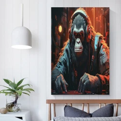 DJ Gorille Peinture sur toile sans cadre, impressions posters art mural pour déco maison chambre bureau