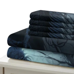 Corbeau Housse de Couette Imprimée 3D Douce 3 Pièces Literie Garçons Filles