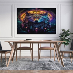 Loup Peinture sur toile sans cadre, impressions posters art mural pour déco maison chambre bureau