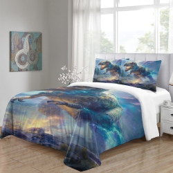 Dinosaure Housse de Couette Imprimée 3D Douce 3 Pièces Literie Garçons Filles