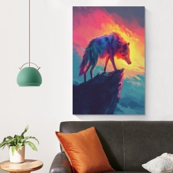 Loup Peinture sur toile sans cadre, impressions posters art mural pour déco maison chambre bureau