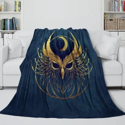 Hibou Plaid en Polaire Imprimé 3D Couverture Douce Confortable pour Canapé Lit Bureau