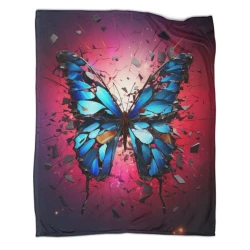 Papillon Plaid en Polaire Imprimé 3D Couverture Douce Confortable pour Canapé Lit Bureau