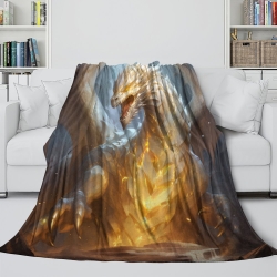 occidental Dragón Manta de Forro Polar Impresa en 3D Suave y Acogedora para Sofá Cama Oficina