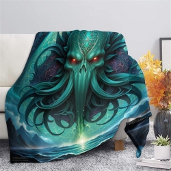 Mythe de l'horreur Cthulhu Plaid en Polaire Imprimé 3D Couverture Douce Confortable pour Canapé Lit Bureau
