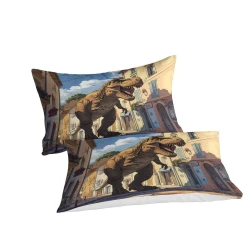 Dinosaure Housse de Couette Imprimée 3D Douce 3 Pièces Literie Garçons Filles