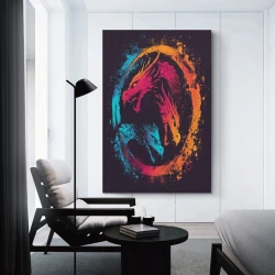 Dragon Peinture sur toile sans cadre, impressions posters art mural pour déco maison chambre bureau