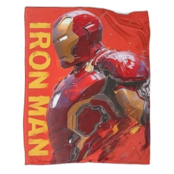 Avengers Iron Man Plaid en Polaire Imprimé 3D Couverture Douce Confortable pour Canapé Lit Bureau
