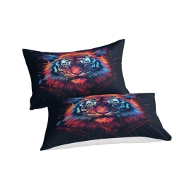 Tigre Housse de Couette Imprimée 3D Douce 3 Pièces Literie Garçons Filles