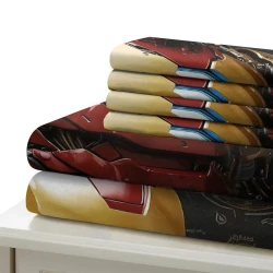 Avengers Iron Man Copripiumino Stampato 3D Morbido 3 Pezzi Biancheria da Letto per Ragazzi Ragazze