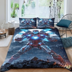 Avengers Iron Man Housse de Couette Imprimée 3D Douce 3 Pièces Literie Garçons Filles