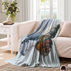 Papillon Plaid en Polaire Imprimé 3D Couverture Douce Confortable pour Canapé Lit Bureau