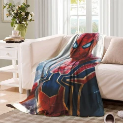Avengers Spider-Man Plaid en Polaire Imprimé 3D Couverture Douce Confortable pour Canapé Lit Bureau