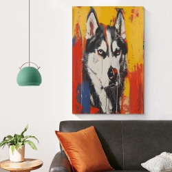 Husky Chien Peinture sur toile sans cadre, impressions posters art mural pour déco maison chambre bureau