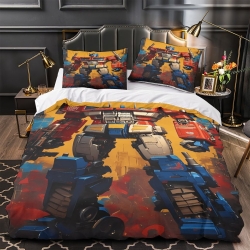 Transformers Optimus Prime Housse de Couette Imprimée 3D Douce 3 Pièces Literie Garçons Filles