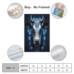 Vache Peinture sur toile sans cadre, impressions posters art mural pour déco maison chambre bureau