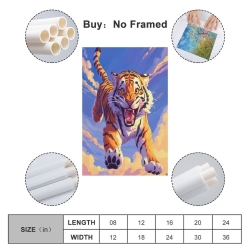 Tigre Peinture sur toile sans cadre, impressions posters art mural pour déco maison chambre bureau