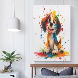 Chien de dessin animé Peinture sur toile sans cadre, impressions posters art mural pour déco maison chambre bureau