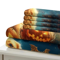 Golden Retriever Housse de Couette Imprimée 3D Douce 3 Pièces Literie Garçons Filles