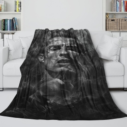 Cristiano Ronaldo Plaid en Polaire Imprimé 3D Couverture Douce Confortable pour Canapé Lit Bureau