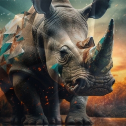 Rhinocéros Housse de Couette Imprimée 3D Douce 3 Pièces Literie Garçons Filles
