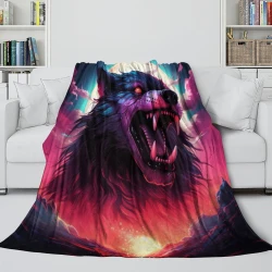 Wolf 3D Gedruckte Fleece-Decke Weiche Gemütliche Decke für Sofa Bett Büro