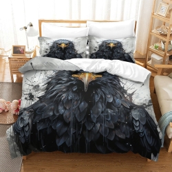 Aigle Housse de Couette Imprimée 3D Douce 3 Pièces Literie Garçons Filles