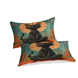 Chat Housse de Couette Imprimée 3D Douce 3 Pièces Literie Garçons Filles