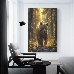 Ours brun Peinture sur toile sans cadre, impressions posters art mural pour déco maison chambre bureau