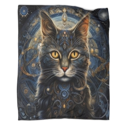 Chat Plaid en Polaire Imprimé 3D Couverture Douce Confortable pour Canapé Lit Bureau