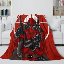 Marvel Deadpool Plaid en Polaire Imprimé 3D Couverture Douce Confortable pour Canapé Lit Bureau